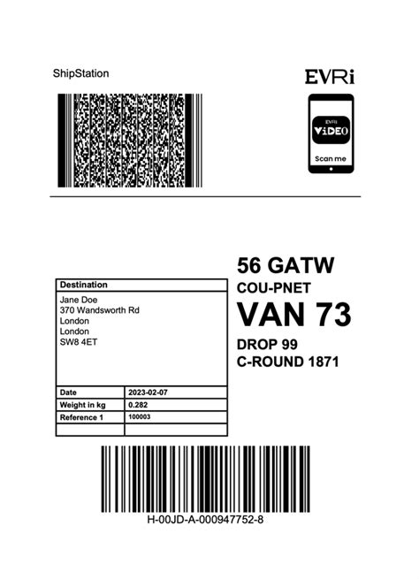 evri shipping label download.